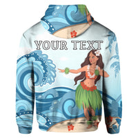 Custom Hawaiian Hula Dance Cartoon Hibiscus Wave Hoodie - Polynesian Pride