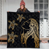 Hawaiian Hula Girl And Turtle Hibiscus Premium Quilts - AH - Polynesian Pride