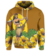 Custom Hawaiian Hula Girl Monstera Hibiscus Polynesian Hoodie - Polynesian Pride