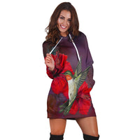 Hawaiian Hummingbird And Hibiscus Polynesian Hoodie Dress - AH - Polynesian Pride