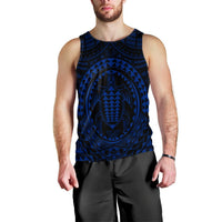 Hawaiian Kakau Honu Arc Polynesian Blue Tank Top - AH Black - Polynesian Pride