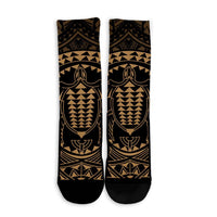 Hawaiian Kakau Honu Arc Polynesian Gold Crew Socks - AH - Polynesian Pride