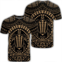 Hawaiian Kakau Honu Arc Polynesian Gold T Shirt Unisex Black - Polynesian Pride