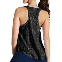 Hawaiian Kakau Honu Arc Polynesian Gray Racerback Tank - AH - Polynesian Pride