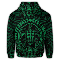 Hawaiian Kakau Honu Arc Polynesian Green Hoodie - Polynesian Pride