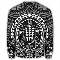 Hawaiian Kakau Honu Arc Polynesian White Sweatshirt - AH - Polynesian Pride