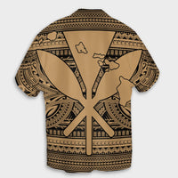 Hawaiian Kanaka Polynesian Tribal Hawaiian Shirt Reggae Color Gold AH - Polynesian Pride