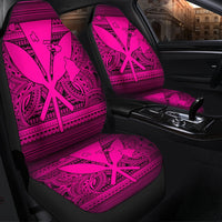 Hawaiian Kanaka Polynesian Tribal Car Seat Covers Reggae Color Pink AH - Polynesian Pride