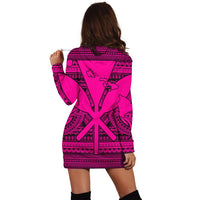 Hawaiian Kanaka Polynesian Tribal Hoodie Dress Reggae Color Pink AH - Polynesian Pride
