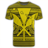 Hawaiian Kanaka Polynesian Tribal T Shirt Reggae Color Yellow - Polynesian Pride