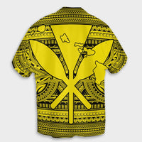 Hawaiian Kanaka Polynesian Tribal Hawaiian Shirt Reggae Color Yellow AH - Polynesian Pride