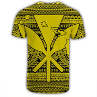 Hawaiian Kanaka Polynesian Tribal T Shirt Reggae Color Yellow - Polynesian Pride