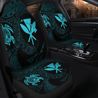Hawaiian Kanaka Turtle Polynesian Car Seat Covers Blue AH - Polynesian Pride