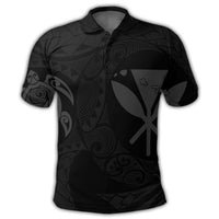 Hawaiian Kanaka Turtle Polynesian Polo Shirt Gray - Polynesian Pride