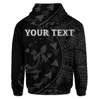 Custom Hawaiian Map Gecko Tattoo Kakau Polynesian Hoodie Gray - Polynesian Pride