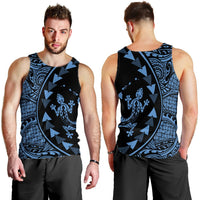 Hawaiian Map Gecko Tattoo Kakau Polynesian Tank Top Pastel Blue AH - Polynesian Pride