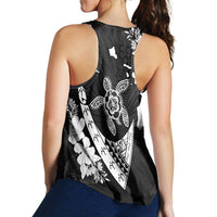 Hawaiian Map Hibiscus Turtle Fish Hook Polynesian Racerback Tank - AH - Polynesian Pride