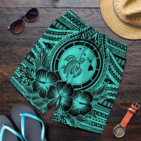 Hawaiian Map Honu Hibiscus Tropic Turquoise Polynesian Men's Shorts - AH Art - Polynesian Pride