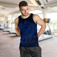 Hawaiian Map Hula Girl Hibiscus Kanaka Polynesian Tank Top - Blue - AH - Polynesian Pride