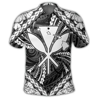 Hawaiian Map Kanaka Hibiscus White Polynesian Polo Shirt - Polynesian Pride
