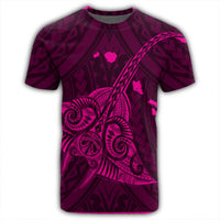 Hawaiian Map Kanaka Manta Ray Polynesian T Shirt Pink - Polynesian Pride