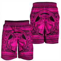 Hawaiian Map Madame Pele Kanaka Plumeria Polynesian Men's Shorts Pink AH - Polynesian Pride