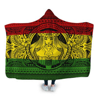 Hawaiian Map Madame Pele Kanaka Plumeria Polynesian Hooded Blanket Reggae AH Hooded Blanket White - Polynesian Pride