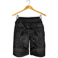 Hawaiian Map Madame Pele Mauna Kea Plumeria Polynesian Men's Shorts Gray AH - Polynesian Pride