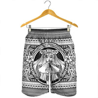 Hawaiian Map Madame Pele Mauna Kea Plumeria Polynesian Men's Shorts White AH - Polynesian Pride