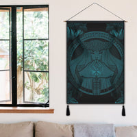 Hawaiian Map Madame Pele Polynesian Hanging Poster Blue AH - Polynesian Pride