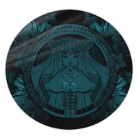 Hawaiian Map Madame Pele Polynesian Round Carpet Blue AH Round Carpet Luxurious Plush - Polynesian Pride