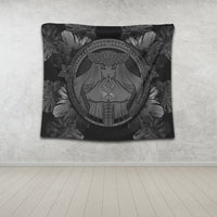Hawaiian Map Madame Pele Polynesian Tapestry Gray AH - Polynesian Pride