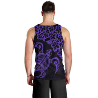 Hawaiian Map Turtle Hibiscus Kanaka Polynesian Tank Top - Purple - AH - Polynesian Pride