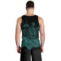 Hawaiian Map Turtle Hibiscus Polynesian Tank Top - Turquoise - AH - Polynesian Pride