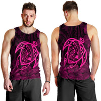 Hawaiian Map Turtle Kanaka Hibiscus Polynesian Tank Top - Pink - AH - Polynesian Pride