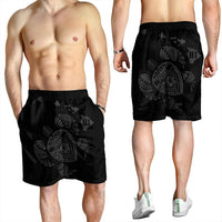 Hawaiian Map Turtle Ohana Hibicus Polynesian Men's Shorts - Gray - AH - Polynesian Pride