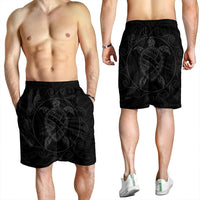 Hawaiian Map Turtle Wave Polynesian Men's Shorts Gray - AH - Polynesian Pride