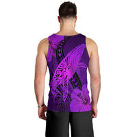 Hawaiian Map Whale Swim Hibiscus Polynesian Tank Top - Purple - AH - Polynesian Pride