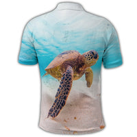 Hawaiian Ocean Picture Polo Shirt - Polynesian Pride