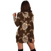 Hawaiian Old School Turtle Hoodie Dress - AH - Polynesian Pride