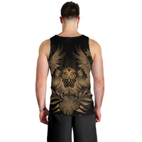 Hawaiian Owl Hibiscus Plumeria Polynesian Tank Top - Gold - AH - Polynesian Pride