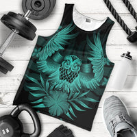 Hawaiian Owl Hibiscus Plumeria Polynesian Tank Top - Turquoise - AH - Polynesian Pride