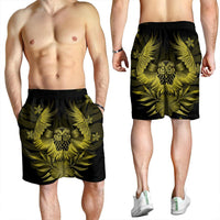 Hawaiian Owl Hibiscus Plumeria Polynesian Men's Shorts - Yellow - AH - Polynesian Pride