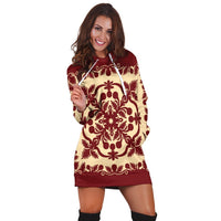 Hawaiian Palm Tree Quilt Vintage Hoodie Dress - AH - Polynesian Pride