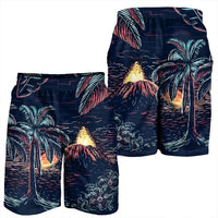 Hawaiian Palm Tree Volcano Night On The Land Men's Shorts - AH - Polynesian Pride