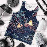 Hawaiian Palm Tree Volcano Night On The Land Tank Top - AH - Polynesian Pride