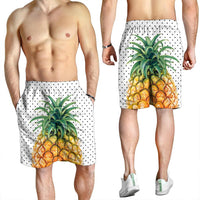 Hawaiian Pineapple Polka Dots Background Polynesian Men's Shorts - AH - Polynesian Pride