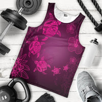 Hawaiian Plumeria Hibiscus Turtle Under Sea Polynesian Tank Top Pink AH - Polynesian Pride
