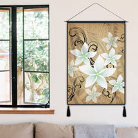 Hawaiian Plumeria Polynesian Hanging Poster - Gold - AH - Polynesian Pride