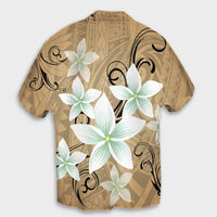 Hawaiian Plumeria Polynesian Hawaiian Shirt - Gold - AH - Polynesian Pride